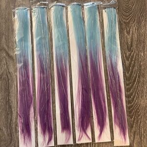 Blue Purple Ombré Clip-In Hair Extensions 15”